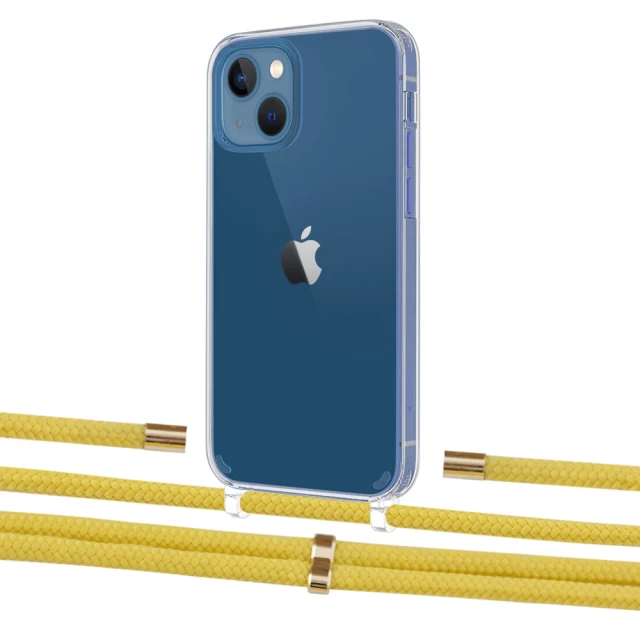 Чехол Upex Crossbody Protection Case для iPhone 13 Crystal with Aide Corn and Cap Gold (UP104189)