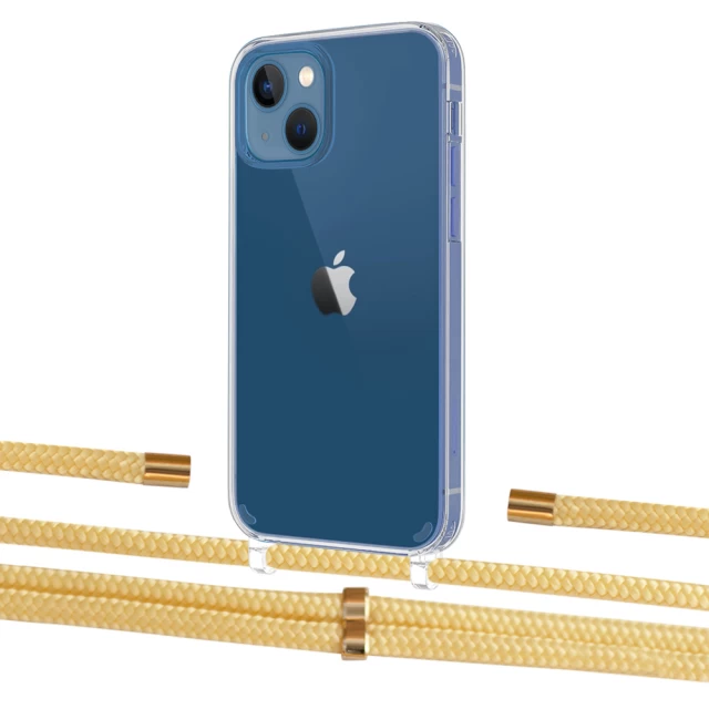 Чехол Upex Crossbody Protection Case для iPhone 13 Crystal with Aide Banana and Cap Gold (UP104203)