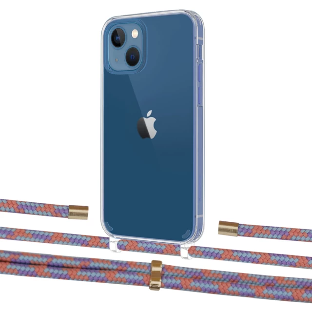 Чохол Upex Crossbody Protection Case для iPhone 13 mini Crystal with Aide Blue Sunset and Cap Gold (UP105049)