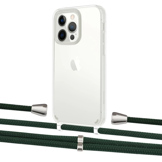 Чохол Upex Crossbody Protection Case для iPhone 13 Pro Crystal with Aide Cyprus Green and Casquette Silver (UP104369)