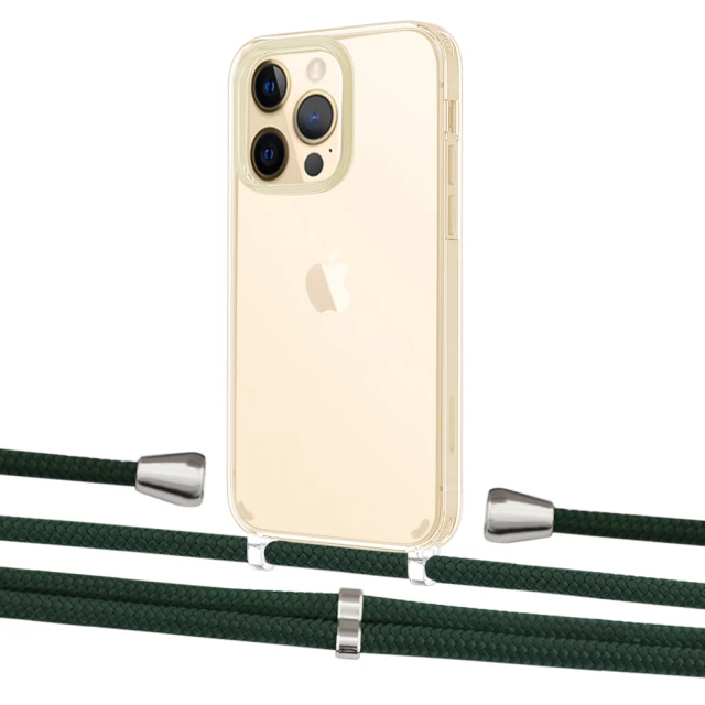 Чохол Upex Crossbody Protection Case для iPhone 13 Pro Crystal with Aide Cyprus Green and Casquette Silver (UP104369)