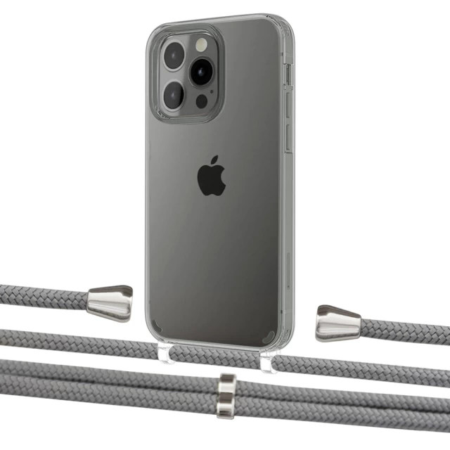 Чохол Upex Crossbody Protection Case для iPhone 13 Pro Crystal with Aide Gray and Casquette Silver (UP104372)