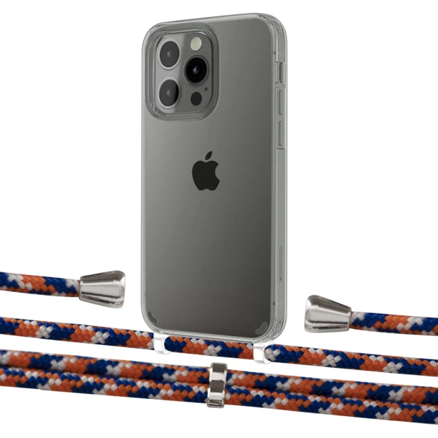 Чехол Upex Crossbody Protection Case для iPhone 13 Pro Crystal with Aide Orange Azure and Casquette Silver (UP104385)
