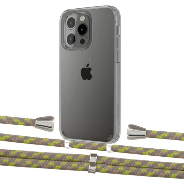 Чехол Upex Crossbody Protection Case для iPhone 13 Pro Max Crystal with Aide Lime Camouflage and Casquette Silver (UP104670)