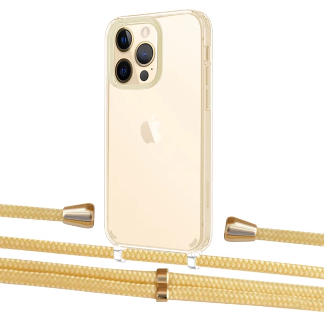Чохол Upex Crossbody Protection Case для iPhone 13 Pro Max Crystal with Aide Banana and Casquette Gold (UP104693)
