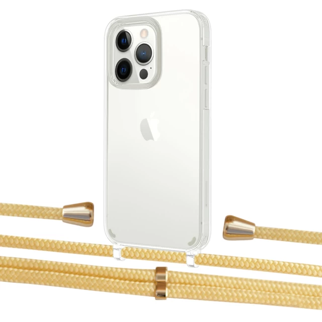 Чехол Upex Crossbody Protection Case для iPhone 13 Pro Crystal with Aide Banana and Casquette Gold (UP104413)
