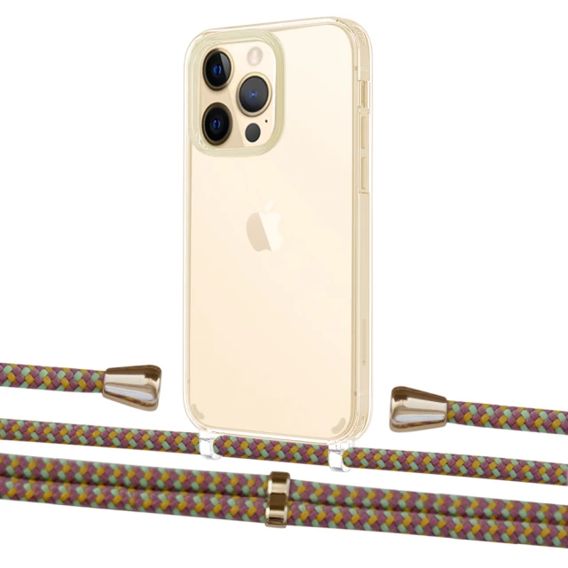 Чехол Upex Crossbody Protection Case для iPhone 13 Pro Crystal with Aide Couleur Vintage and Casquette Gold (UP104428)