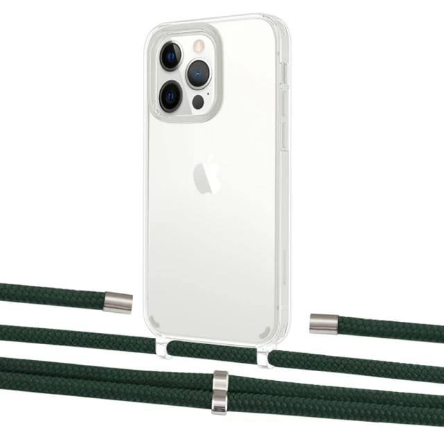 Чехол Upex Crossbody Protection Case для iPhone 13 Pro Max Crystal with Aide Cyprus Green and Cap Silver (UP104719)