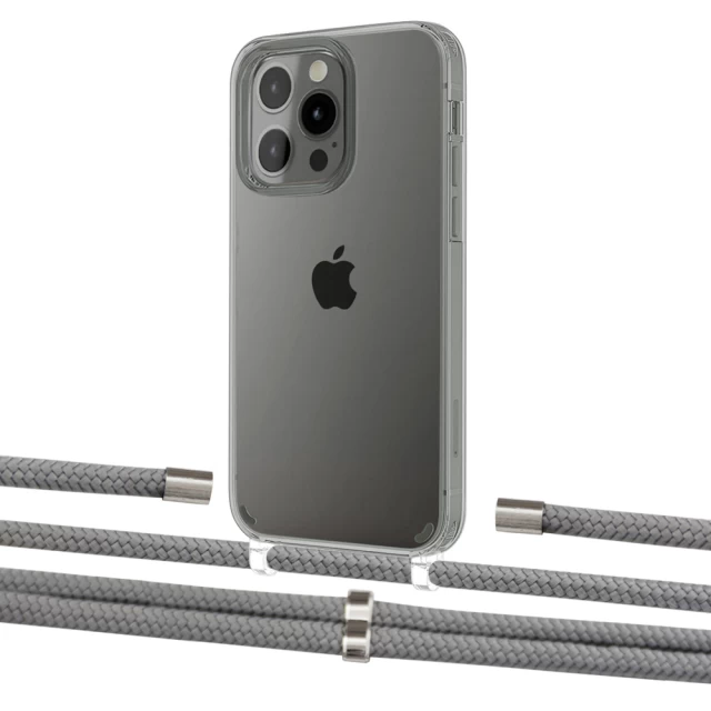 Чохол Upex Crossbody Protection Case для iPhone 13 Pro Crystal with Aide Gray and Cap Silver (UP104442)