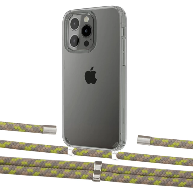 Чохол Upex Crossbody Protection Case для iPhone 13 Pro Crystal with Aide Lime Camouflage and Cap Silver (UP104460)