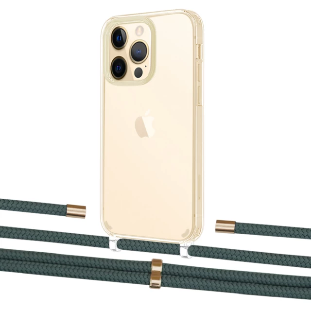 Чохол Upex Crossbody Protection Case для iPhone 13 Pro Crystal with Aide Cactus and Cap Gold (UP104468)