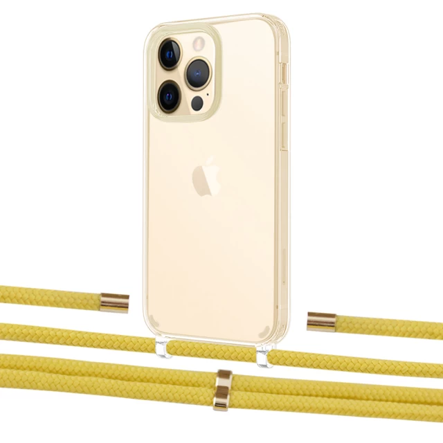 Чохол Upex Crossbody Protection Case для iPhone 13 Pro Max Crystal with Aide Corn and Cap Gold (UP104749)