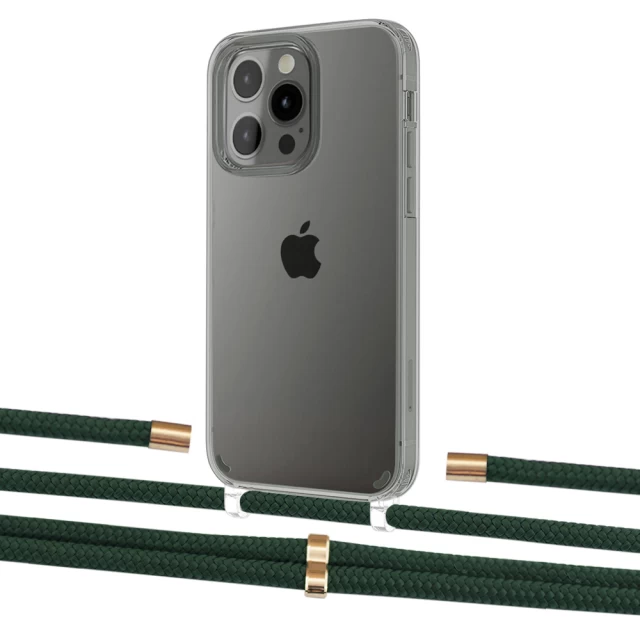 Чехол Upex Crossbody Protection Case для iPhone 13 Pro Max Crystal with Aide Cyprus Green and Cap Gold (UP104754)
