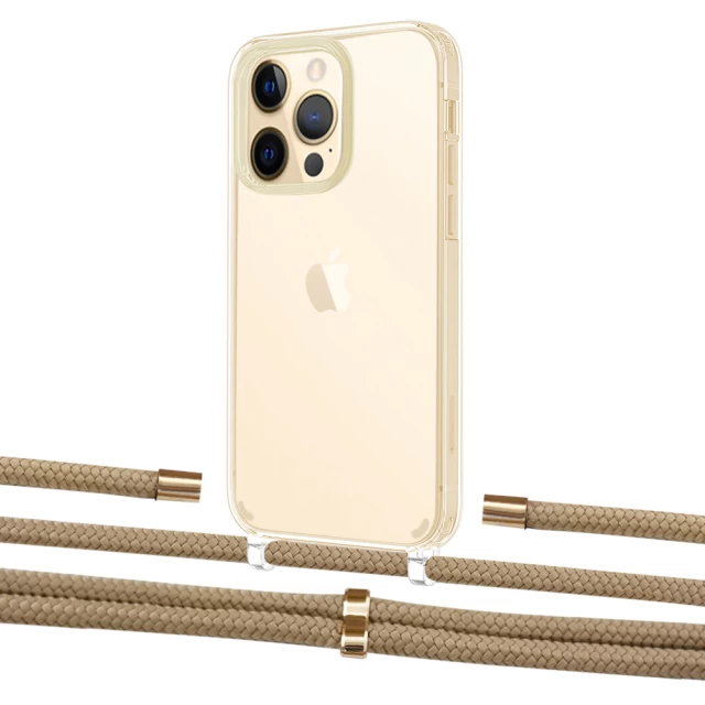 Чохол Upex Crossbody Protection Case для iPhone 13 Pro Crystal with Aide Sand and Cap Gold (UP104480)