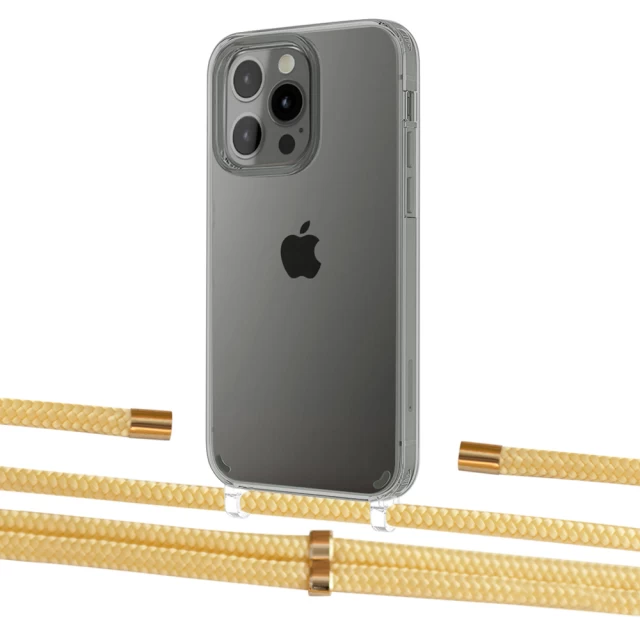 Чехол Upex Crossbody Protection Case для iPhone 13 Pro Crystal with Aide Banana and Cap Gold (UP104483)