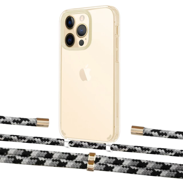 Чохол Upex Crossbody Protection Case для iPhone 13 Pro Max Crystal with Aide Life Road and Cap Gold (UP104766)