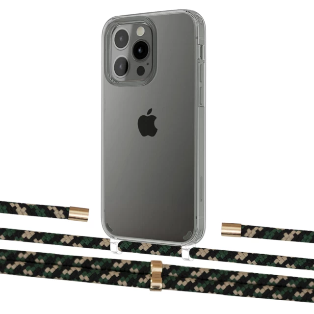 Чехол Upex Crossbody Protection Case для iPhone 13 Pro Max Crystal with Aide Juniper Camouflage and Cap Gold (UP104772)