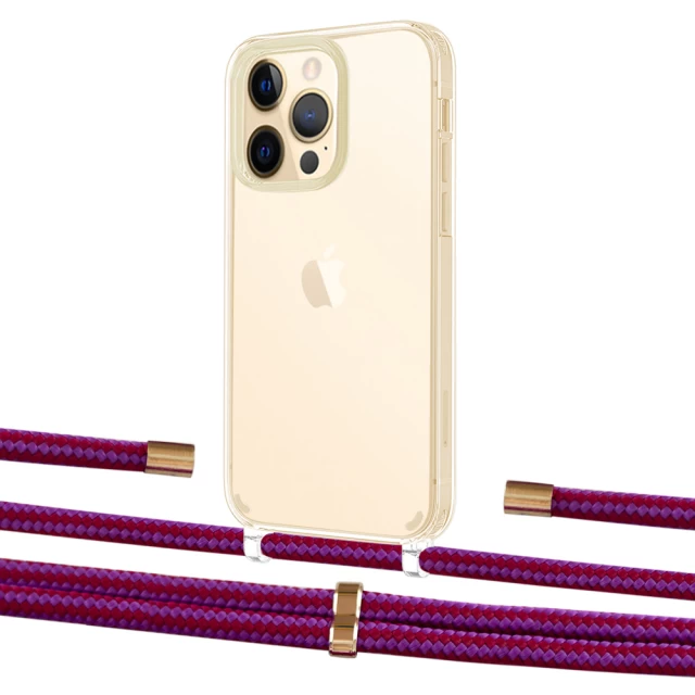 Чехол Upex Crossbody Protection Case для iPhone 13 Pro Crystal with Aide Rouge Cramoisi and Cap Gold (UP104499)