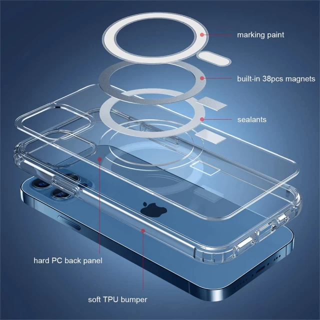 Чохол Upex Armor Case для iPhone 12 | 12 Pro Clear with MagSafe (UP34616)