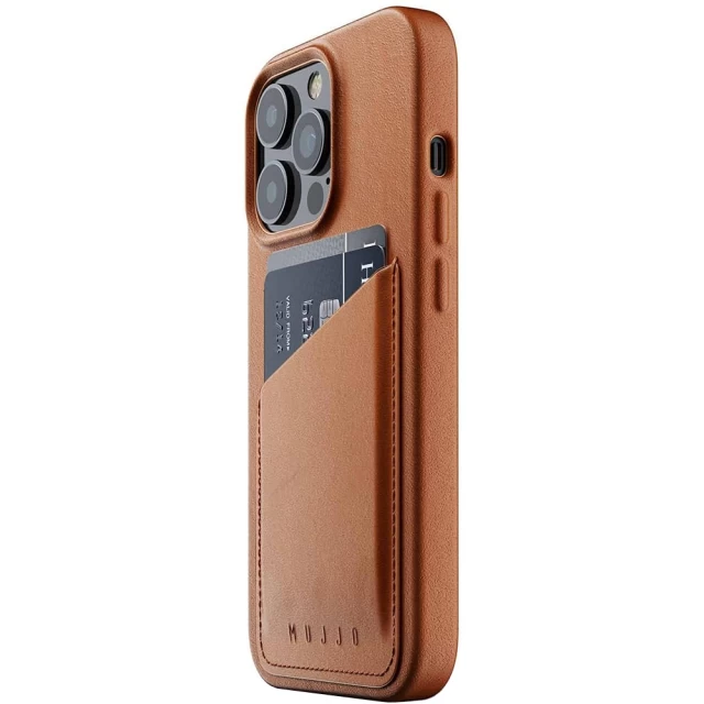 Чохол шкіряний MUJJO для Apple iPhone 13 Pro Wallet Full Leather, Tan
