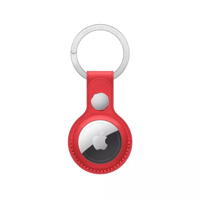 Брелок з кільцем WIWU для AirTag Leather Key Ring Red (6973218944890)