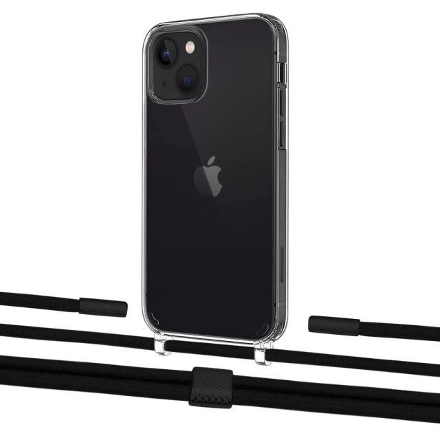 Чохол Upex Crossbody Protection Case для iPhone 13 mini Crystal with Twine Black  and Fausset Matte Black (UP83715)