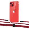 Чехол Upex Crossbody Protection Case для iPhone 13 Crystal with Twine Red and Fausset Matte Black (UP83566)