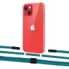 Чехол Upex Crossbody Protection Case для iPhone 13 mini Crystal with Twine Cyan and Fausset Matte Black (UP83726)