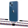 Чехол Upex Crossbody Protection Case для iPhone 13 Crystal with Twine Blue Sunset and Fausset Matte Black (UP83575)