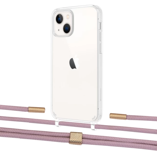 Чохол Upex Crossbody Protection Case для iPhone 13 mini Crystal with Twine Rose Gold and Fausset Gold (UP83751)