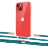 Чехол Upex Crossbody Protection Case для iPhone 13 mini Crystal with Twine Cyan and Fausset Gold (UP83760)