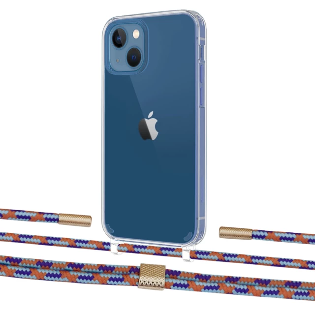 Чохол Upex Crossbody Protection Case для iPhone 13 mini Crystal with Twine Blue Sunset and Fausset Gold (UP83762)