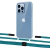 Чехол Upex Crossbody Protection Case для iPhone 13 Pro Crystal with Twine Cyan and Fausset Matte Black (UP83624)