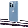 Чохол Upex Crossbody Protection Case для iPhone 13 Pro Crystal with Twine Blue Marine and Fausset Matte Black (UP83628)