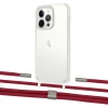 Чехол Upex Crossbody Protection Case для iPhone 13 Pro Crystal with Twine Red and Fausset Silver (UP83634)