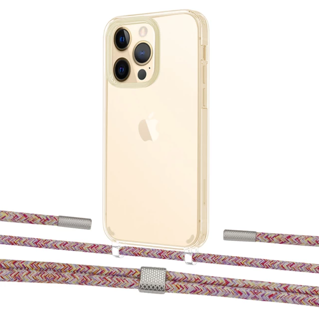 Чехол Upex Crossbody Protection Case для iPhone 13 Pro Max Crystal with Twine Mulberry and Fausset Silver (UP83691)