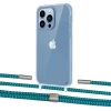 Чехол Upex Crossbody Protection Case для iPhone 13 Pro Max Crystal with Twine Cyan and Fausset Silver (UP83692)