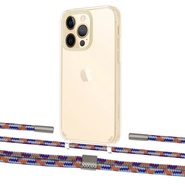 Чехол Upex Crossbody Protection Case для iPhone 13 Pro Crystal with Twine Blue Sunset and Fausset Silver (UP83643)