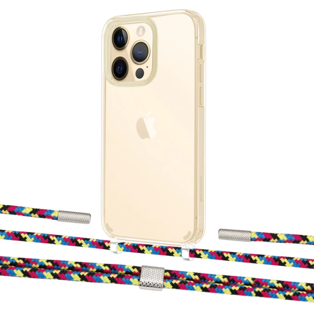 Чехол Upex Crossbody Protection Case для iPhone 13 Pro Crystal with Twine Critical Camouflage and Fausset Silver (UP83646)