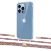 Чехол Upex Crossbody Protection Case для iPhone 13 Pro Crystal with Twine Mulberry and Fausset Gold (UP83657)