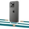 Чехол Upex Crossbody Protection Case для iPhone 13 Pro Max Crystal with Twine Cyan and Fausset Gold (UP83709)
