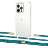 Чехол Upex Crossbody Protection Case для iPhone 13 Pro Crystal with Twine Cyan and Fausset Gold (UP83658)