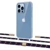 Чехол Upex Crossbody Protection Case для iPhone 13 Pro Max Crystal with Twine Blue Marine and Fausset Gold (UP83713)