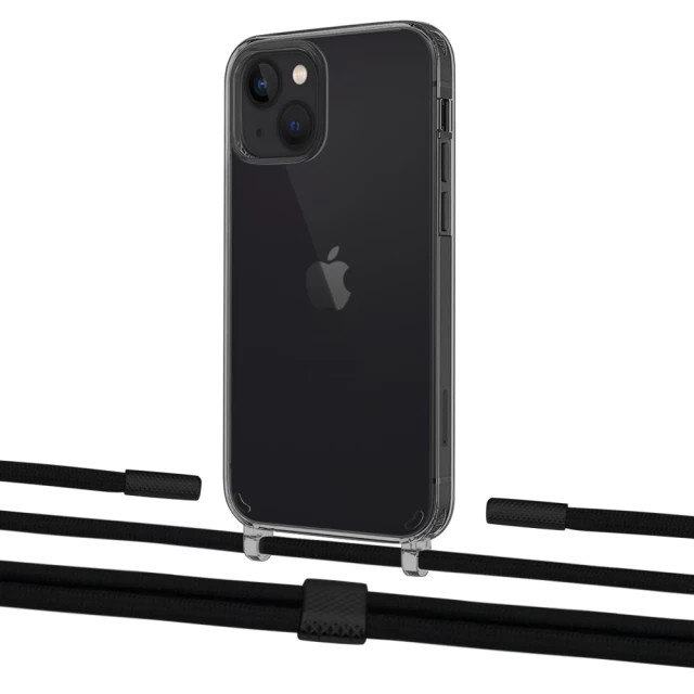 Чохол Upex Crossbody Protection Case для iPhone 13 Dark with Twine Black  and Fausset Matte Black (UP84333)