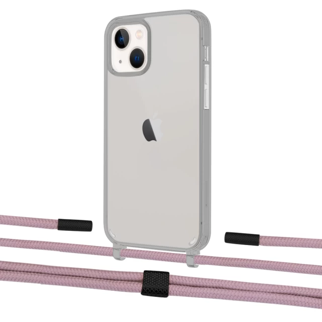 Чохол Upex Crossbody Protection Case для iPhone 13 mini Dark with Twine Rose Gold and Fausset Matte Black (UP84488)