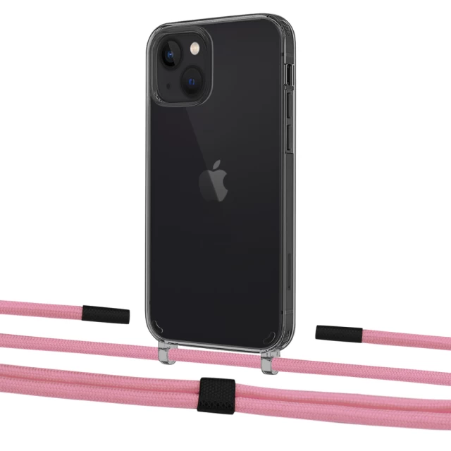 Чохол Upex Crossbody Protection Case для iPhone 13 Dark with Twine Coral and Fausset Matte Black (UP84336)