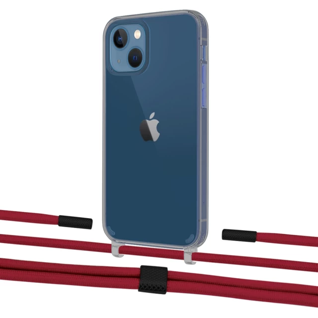 Чехол Upex Crossbody Protection Case для iPhone 13 mini Dark with Twine Red and Fausset Matte Black (UP84490)