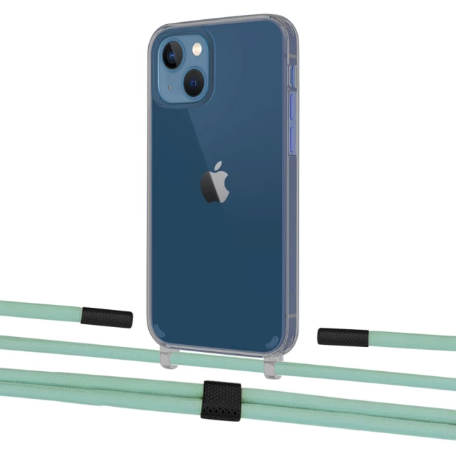 Чехол Upex Crossbody Protection Case для iPhone 13 Dark with Twine Pistachio and Fausset Matte Black (UP84340)