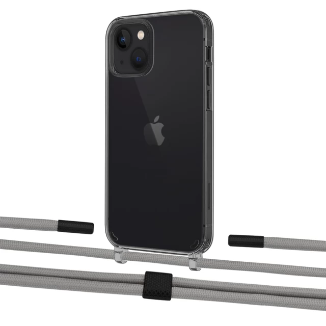 Чехол Upex Crossbody Protection Case для iPhone 13 mini Dark with Twine Gray and Fausset Matte Black (UP84494)