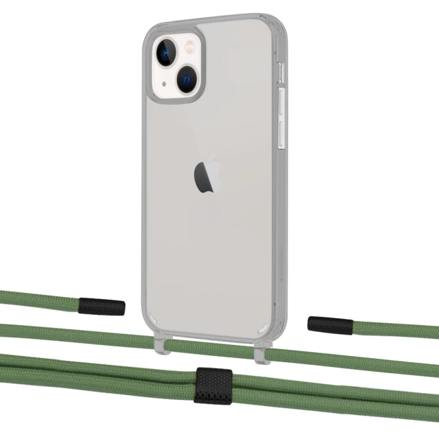 Чехол Upex Crossbody Protection Case для iPhone 13 mini Dark with Twine Mint and Fausset Matte Black (UP84495)